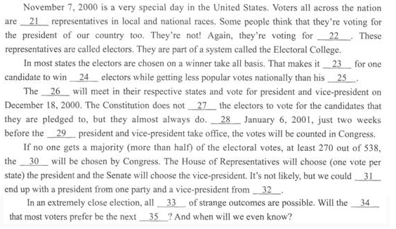 2022年贵州成人高考专升本英语预习打卡试题及答案八 2022年贵州成人高考专升本英语预习打卡试题及答案八