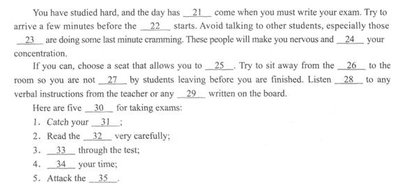 2022年贵州成人高考专升本《英语》预习试题及答案五 2022年贵州成人高考专升本《英语》预习试题及答案五