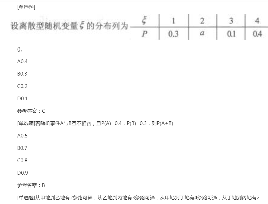 2022年贵州成人高考专升本《高等数学(二)》章节题:排列与组合 2022年贵州成人高考专升本《高等数学(二)》章节题:排列与组合