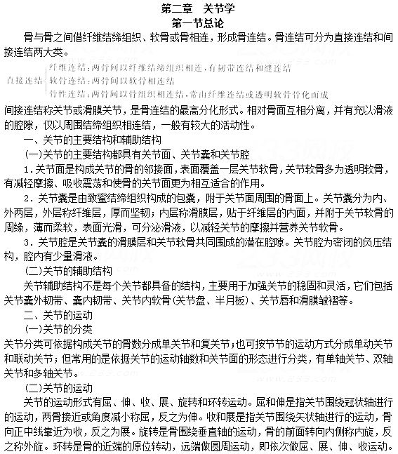 2022年贵州成人高考医学综合第一部分第二章考点