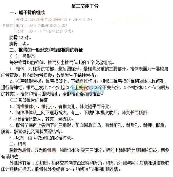 2022年贵州成人高考医学综合第一部分第一章考点