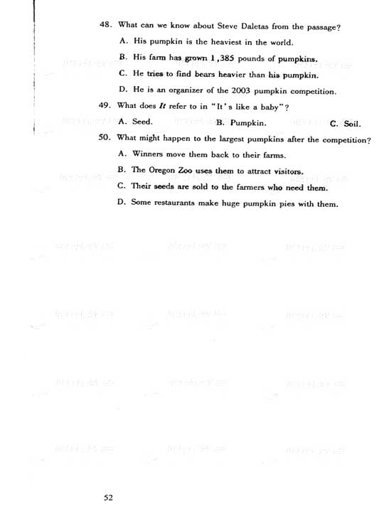 2006年成人高考英语试题及答案下(高起点)(图4)