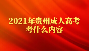 2021年贵州省成人高考考什么内容
