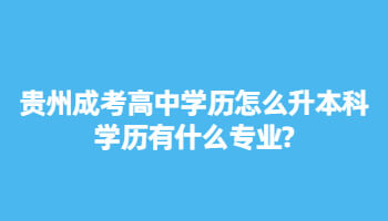 贵州省成考高中学历怎么升本科学历有什么专业?