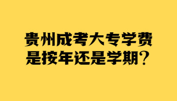 贵州省成考大专学费是按年还是学期?