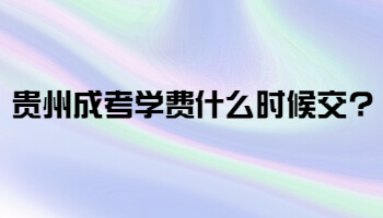 贵州省成考学费何时交?