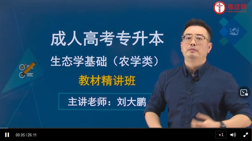 2021年成人高考专升本态学基础（农学类）精讲班来袭，快来试听！(图1)